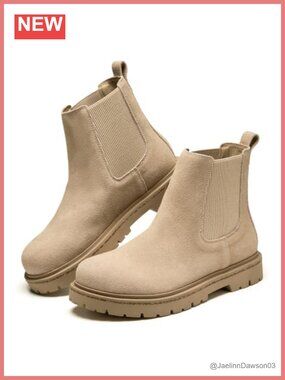 Genuine Leather Chelsea Ankle Boots Memory Foam Non-Slip Womens Booties